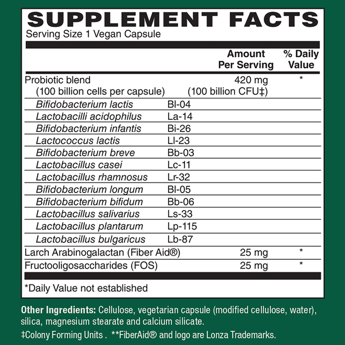 Vegan Probiotic - 100 Billion CFU, 12 Strains