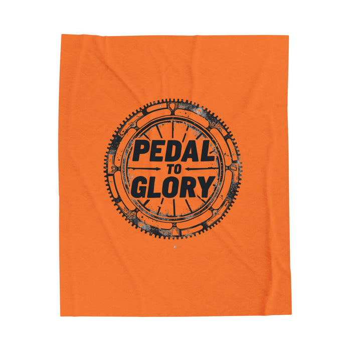 Velveteen Plush Blanket - Pedal To Glory Cycling Throw 50x60 - All Over Prints