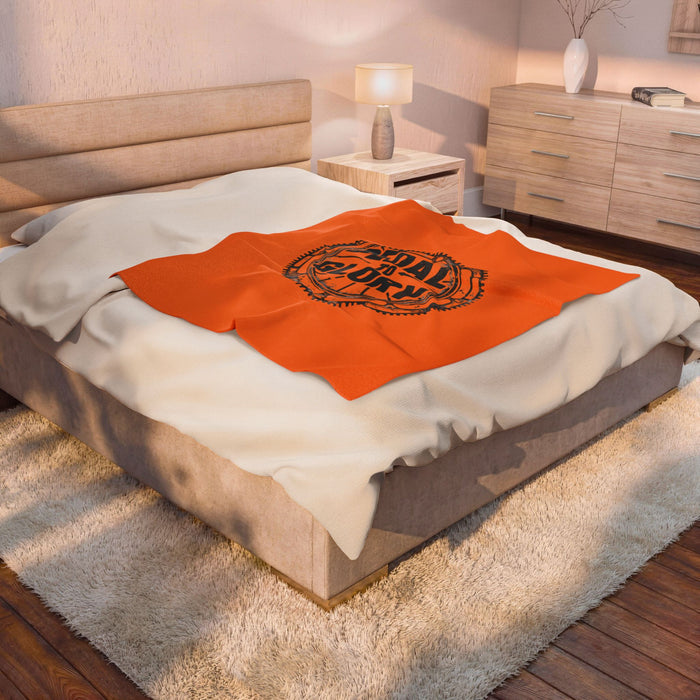 Velveteen Plush Blanket - Pedal To Glory Cycling Throw 50x60 - All Over Prints - lifestyle view