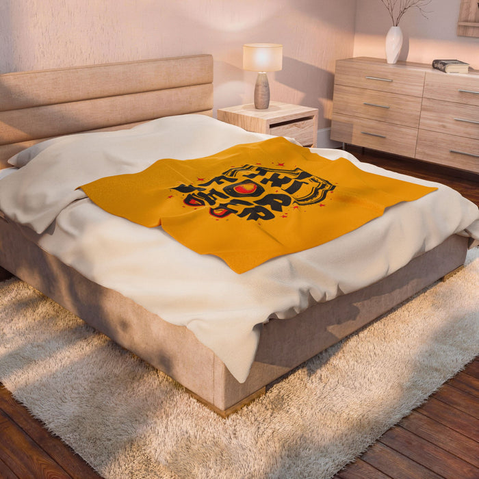 Velveteen Plush Throw Blanket - I Tri For Beer Graphic - All Over Prints - size chart