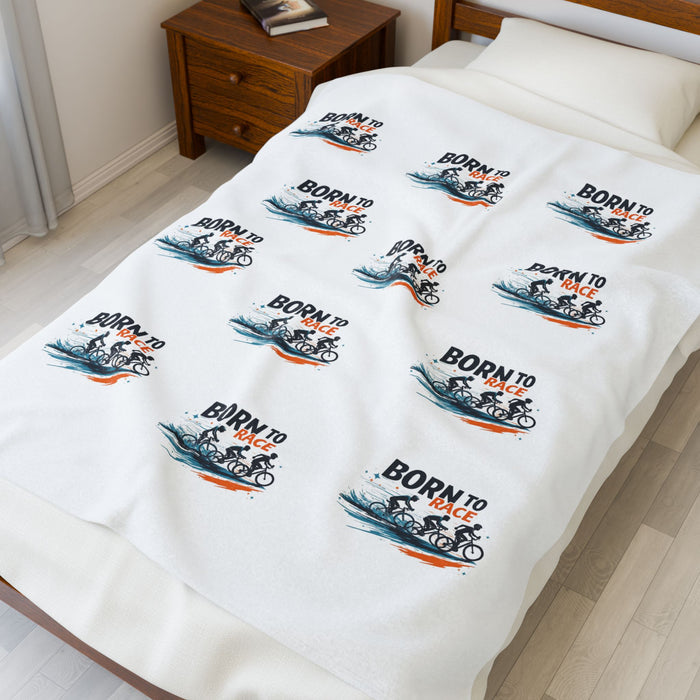 Velveteen Plush Triathlon Recovery Blanket 50x60 - All Over Prints - detail view