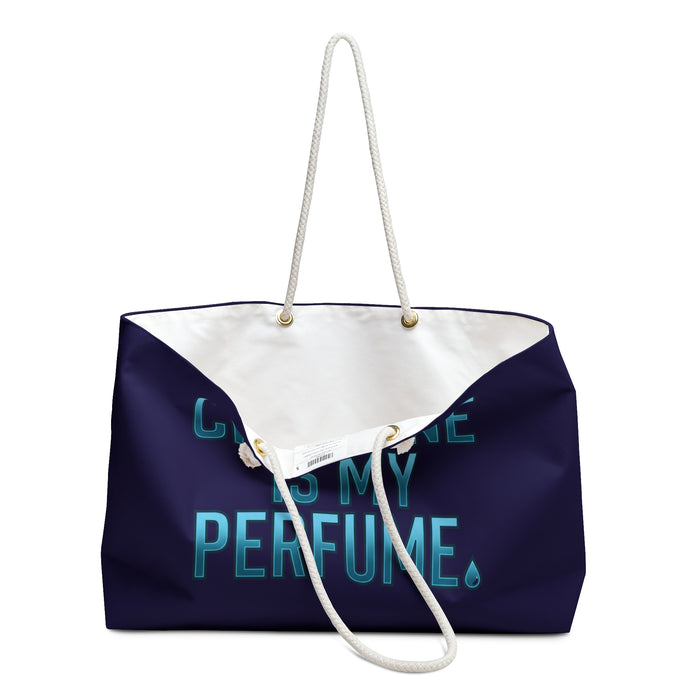 Weekender Bag — "Chlorine Is My Perfume" Swim Team Travel Tote