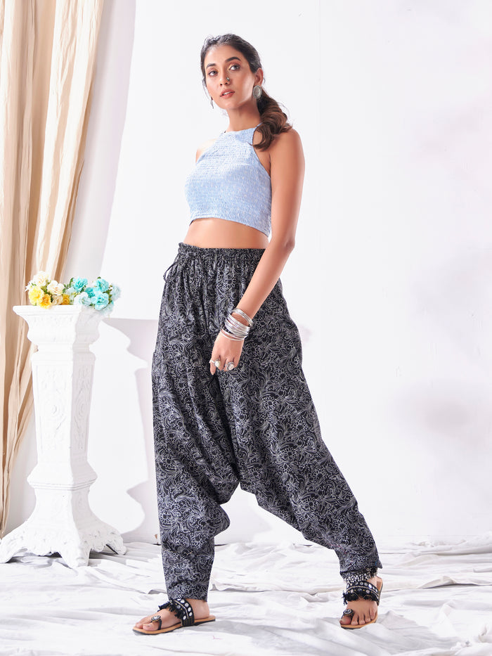 Women's Ankled Floral Print Hippy Boho Harem Pants Unisex Yoga Dance Traveller Track Pant