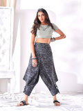 Buy Women's Black Floral Boho Hippy Harem Balloon Pant Unisex Yoga Track Hippie Pant