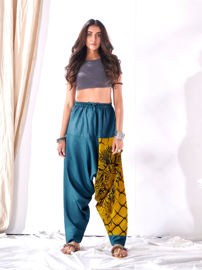 Women's Bohemian Lion Print Hippy Baggy Aladdin Harem Pants For Travel Dance Yoga image 2
