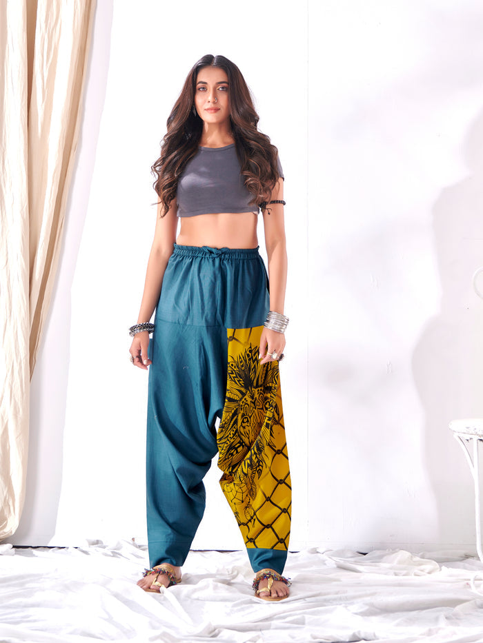 Women's Bohemian Lion Print Hippy Baggy Aladdin Harem Pants For Travel Dance Yoga image 3