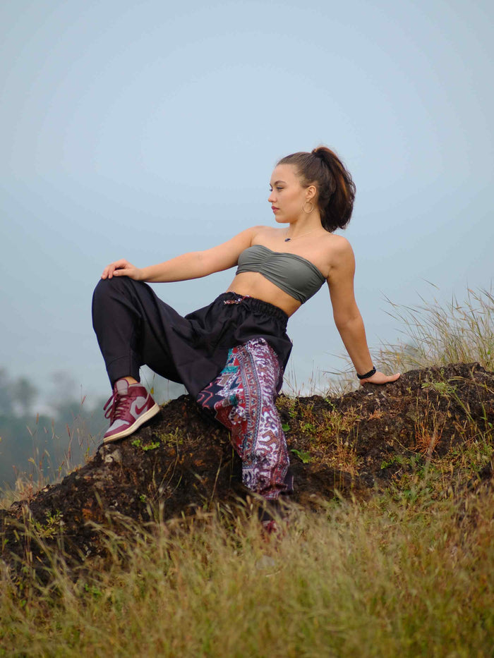 Women's Boho Rage Flare Hippy Balloon Harem Pants for Travel Dance Yoga image 4