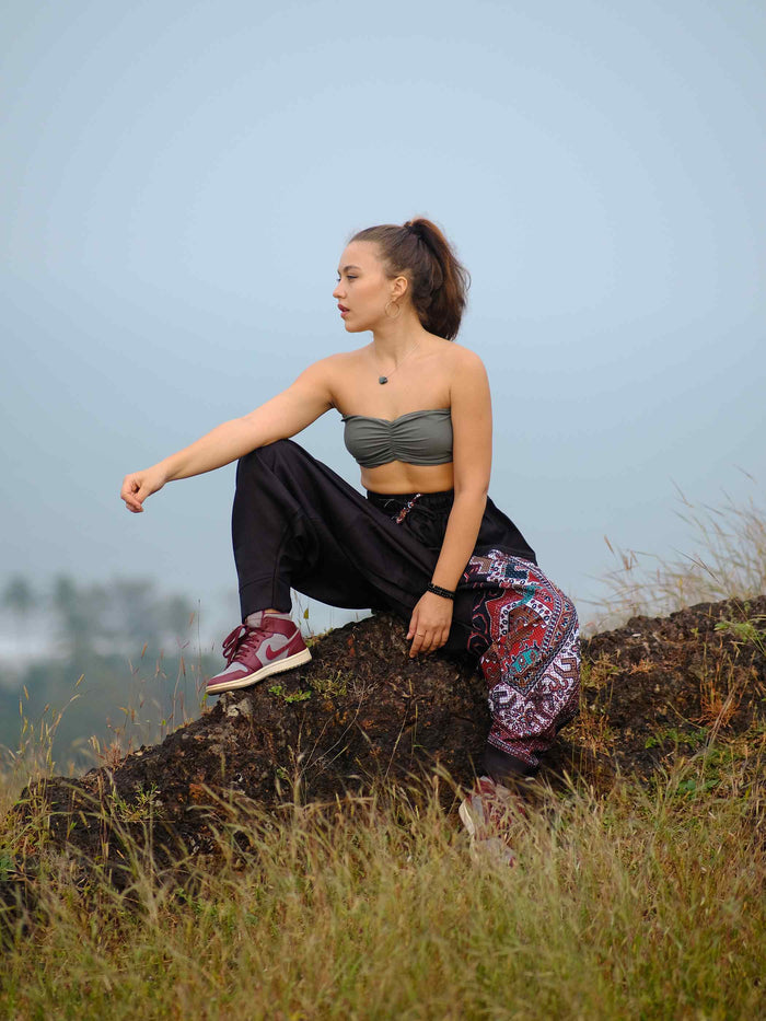 Women's Boho Rage Flare Hippy Balloon Harem Pants for Travel Dance Yoga image 5