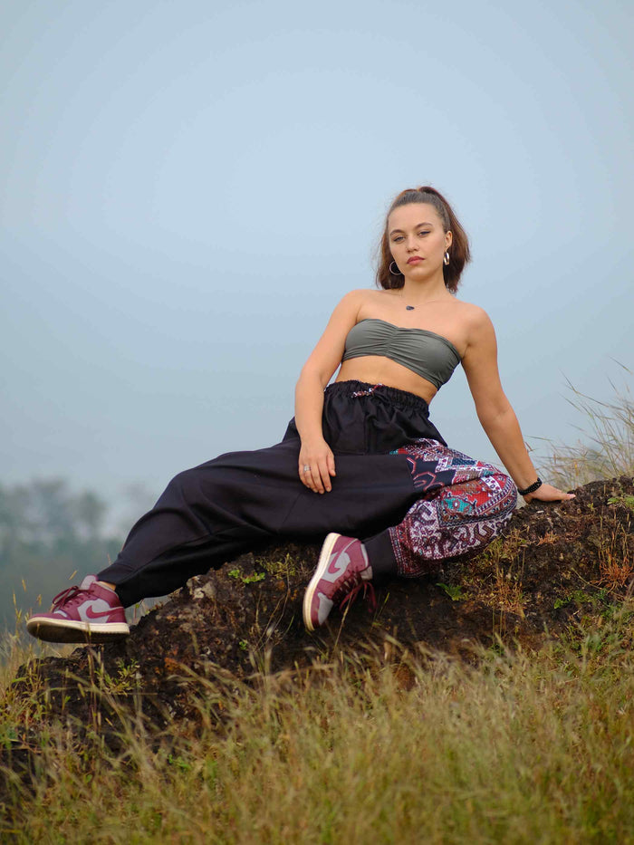 Women's Boho Rage Flare Hippy Balloon Harem Pants for Travel Dance Yoga image 6
