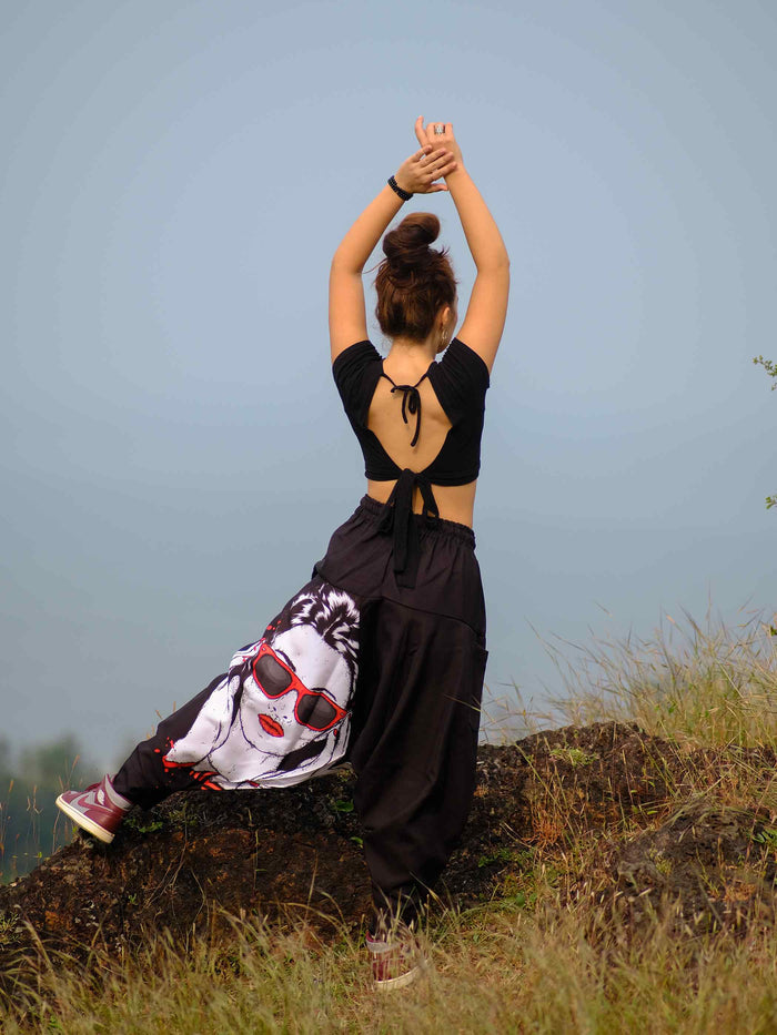 Women's Bold Chic Travel Genie Pants Bohemian Hippy Harem Pants For Dance Yoga image 7