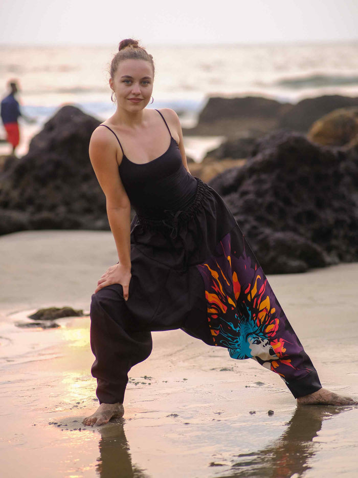 Women's Flame Fusion Afghani Bohemian Harem Pants For Travel Dance Yoga image 1