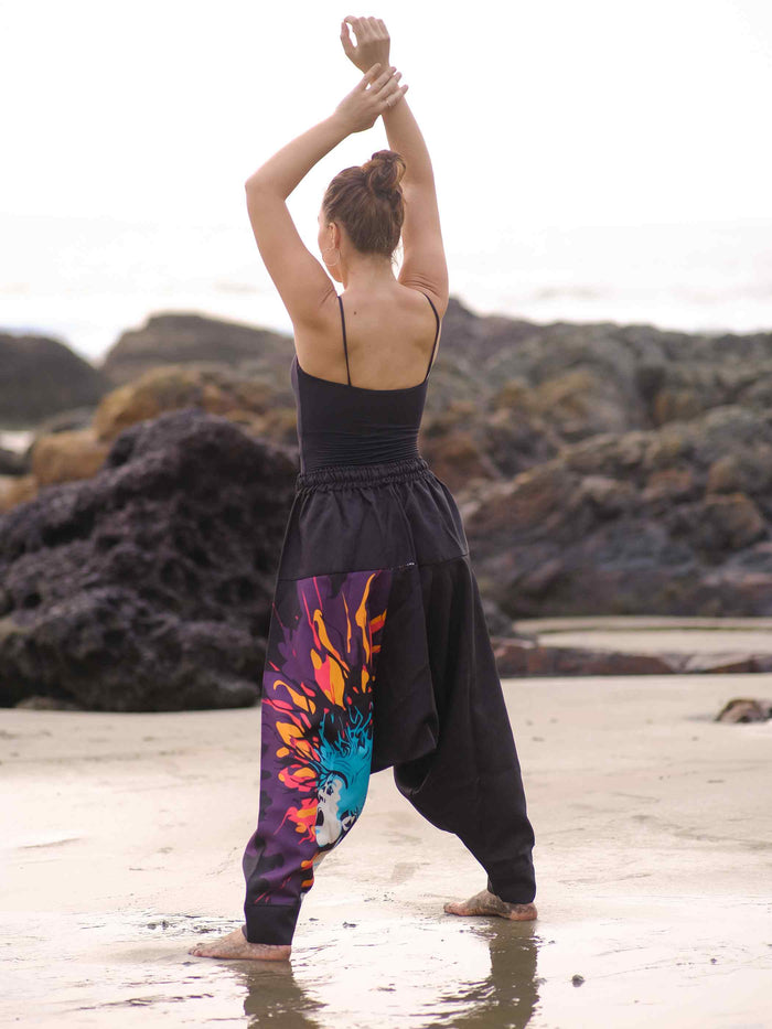Women's Flame Fusion Afghani Bohemian Harem Pants For Travel Dance Yoga image 2