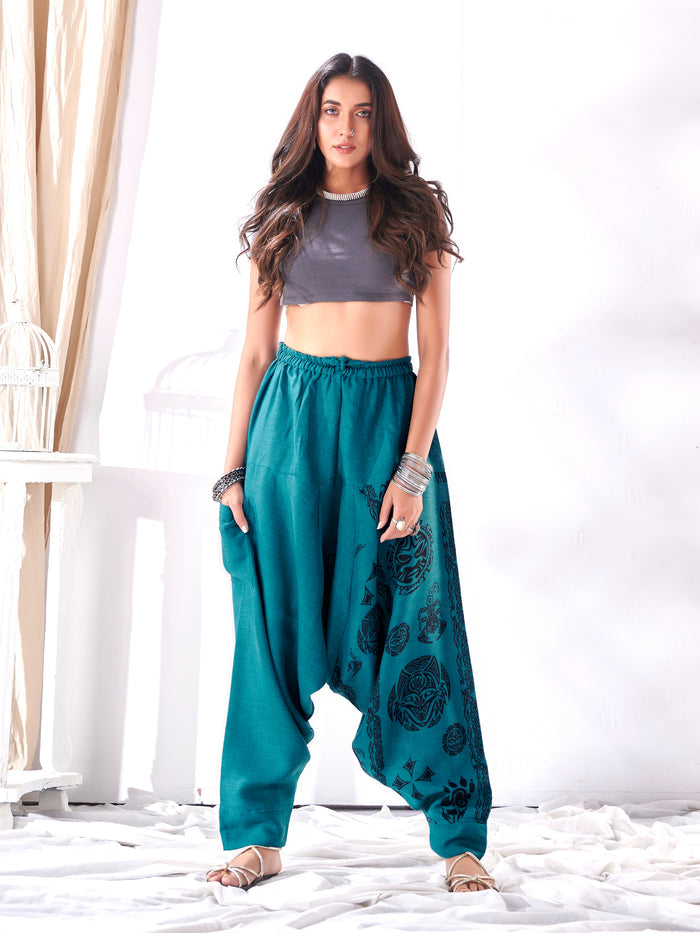 Women's Funky Tribal Art Afghani Hippy Harem Pant image 2