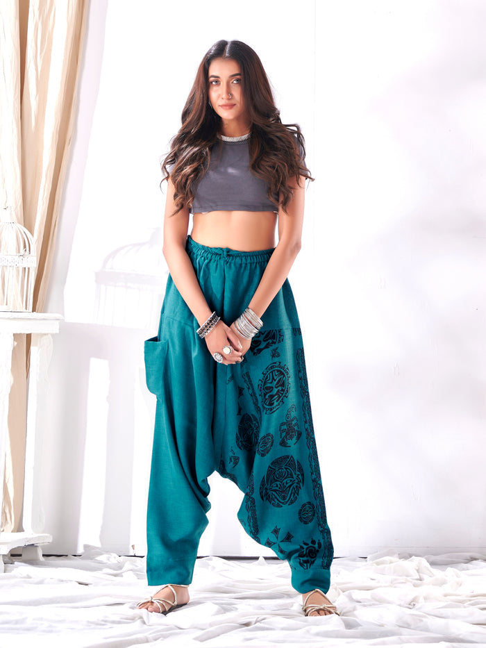 Women's Funky Tribal Art Afghani Hippy Harem Pant image 3