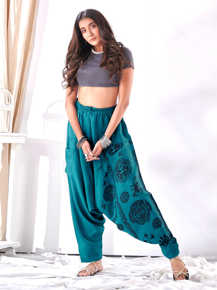 Women's Funky Tribal Art Afghani Hippy Harem Pant image 4
