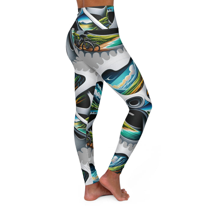 Women's High-Waisted Triathlon Leggings - All Over Prints