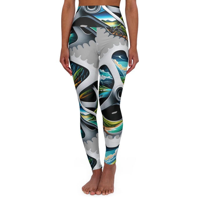 Women's High-Waisted Triathlon Leggings - All Over Prints - alternate view