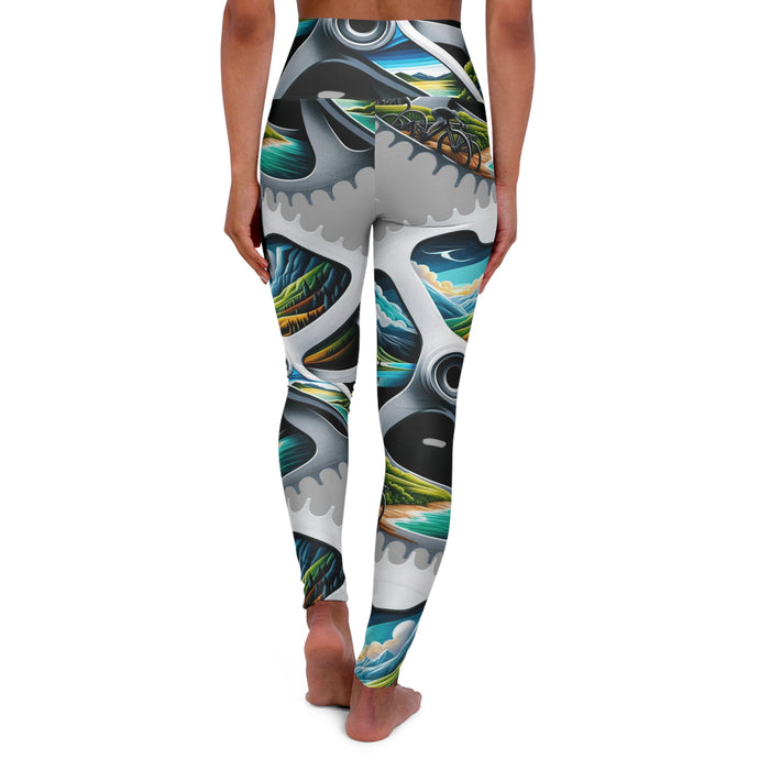 Women's High-Waisted Triathlon Leggings - All Over Prints - detail view