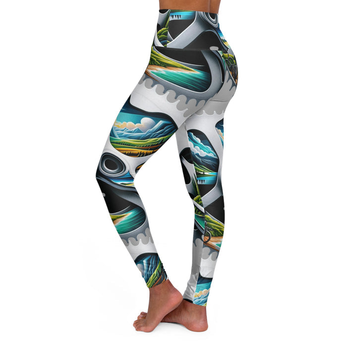Women's High-Waisted Triathlon Leggings - All Over Prints - lifestyle view