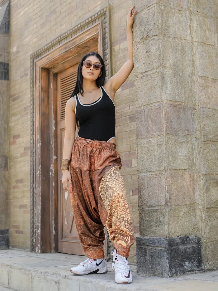 Women's Hippy Baggy Aladdin Dhoti Harem Pants For Travel Dance Yoga image 4
