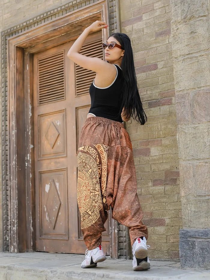 Women's Hippy Baggy Aladdin Dhoti Harem Pants For Travel Dance Yoga image 5