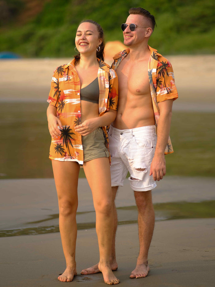 Women's Island Breeze Printed Net Beach Travel Shirt