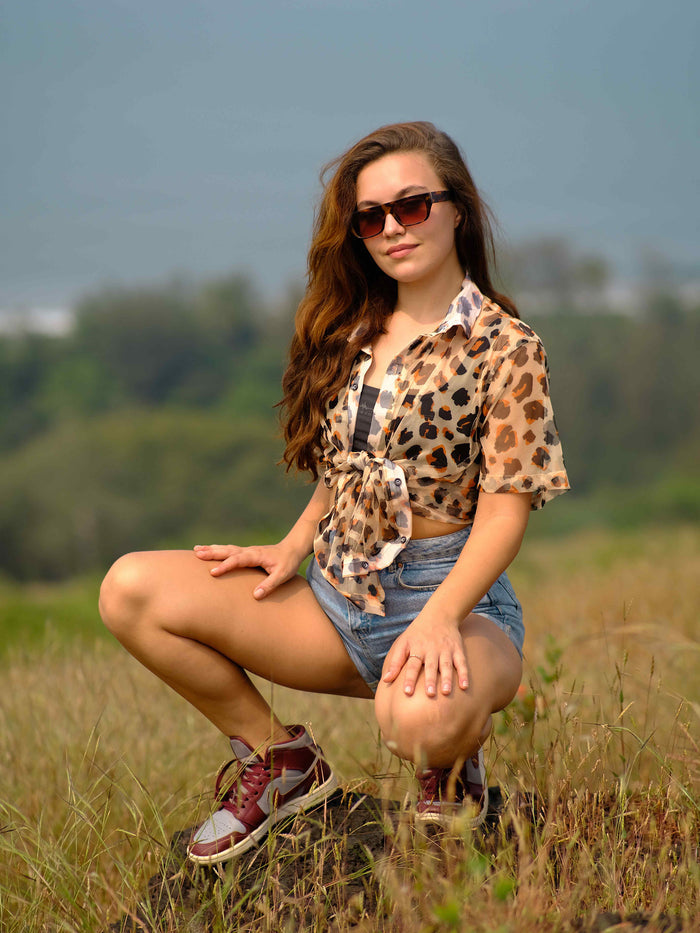 Women's Leopard Cheetah  Print Travel Shirt