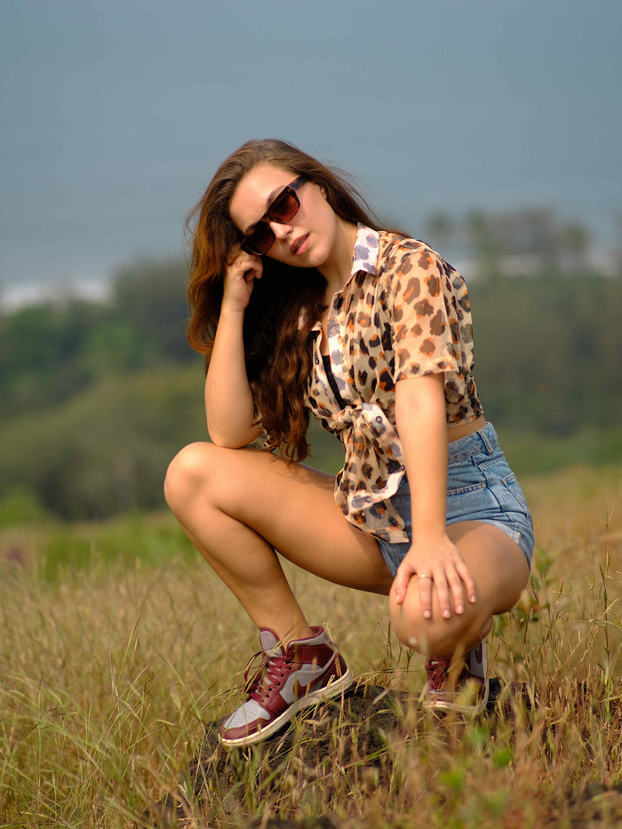 Women's Leopard Cheetah  Print Travel Shirt