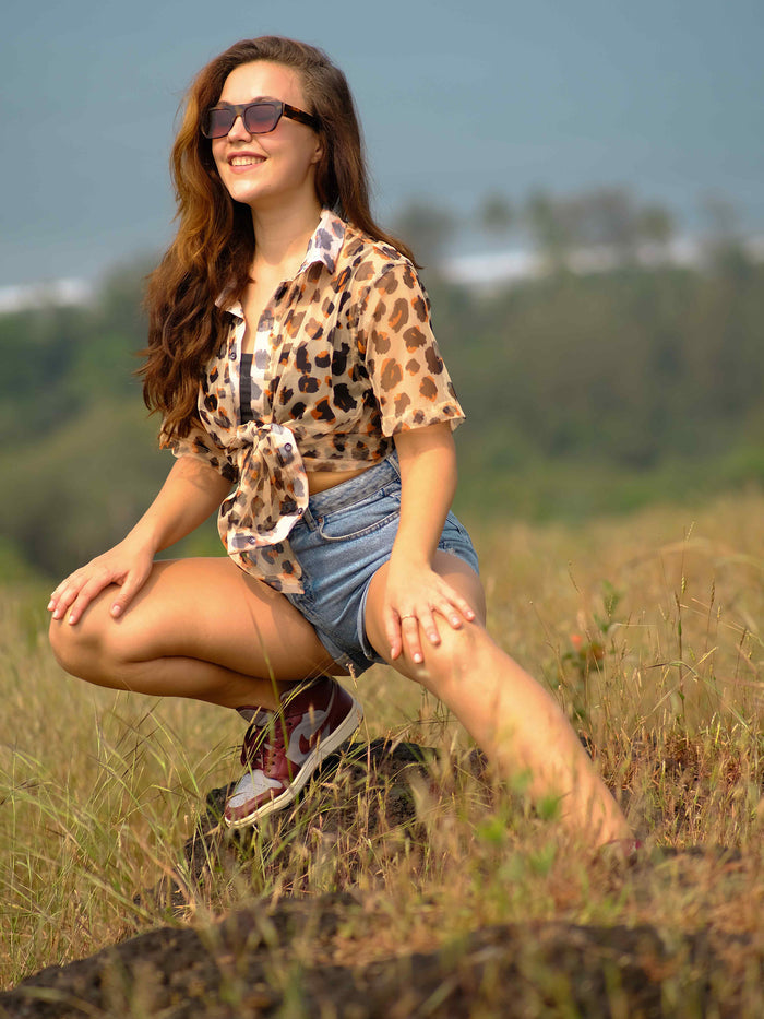 Women's Leopard Cheetah  Print Travel Shirt