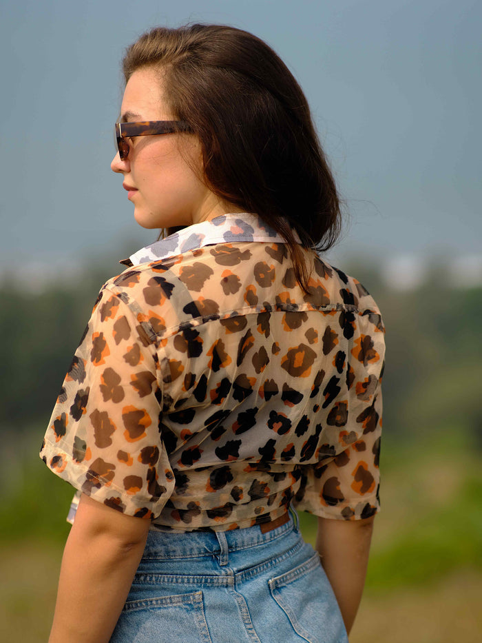 Women's Leopard Cheetah  Print Travel Shirt