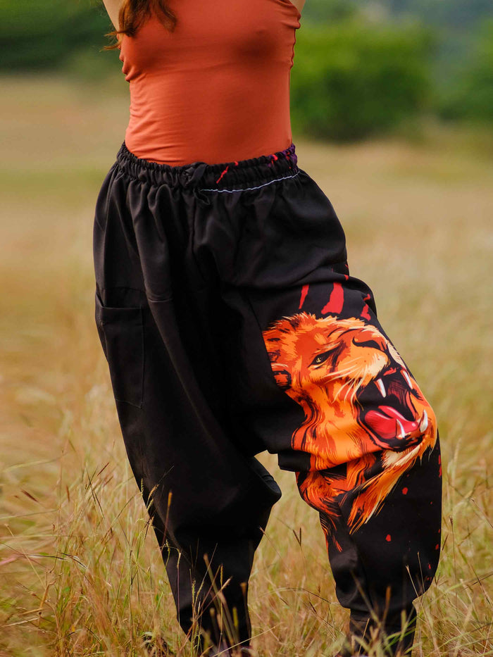 Women's Lion Print Hippy Baggy Harem Pants For Travel Dance Yoga image 1