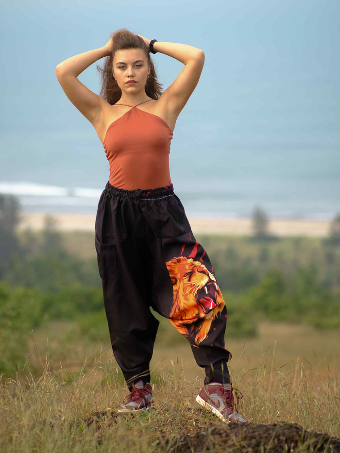 Women's Lion Print Hippy Baggy Harem Pants For Travel Dance Yoga image 2