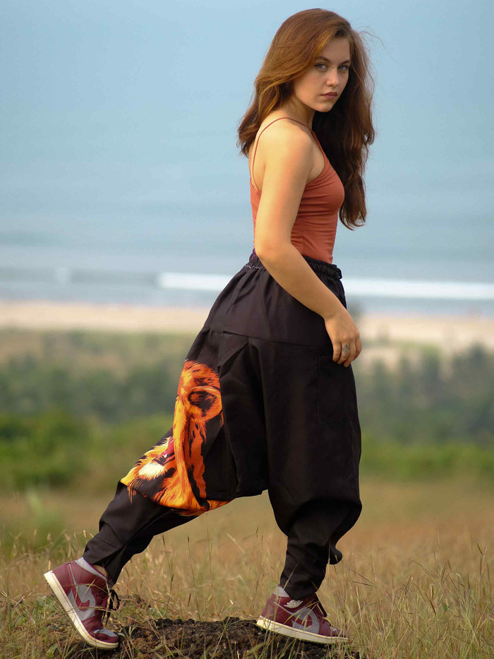 Women's Lion Print Hippy Baggy Harem Pants For Travel Dance Yoga image 5