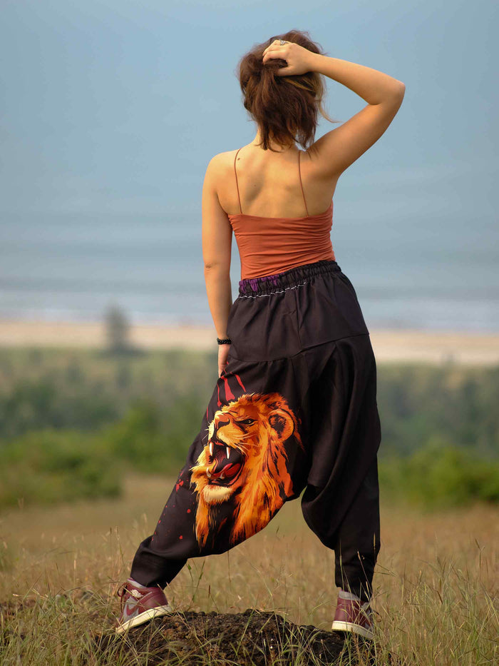 Women's Lion Print Hippy Baggy Harem Pants For Travel Dance Yoga image 6