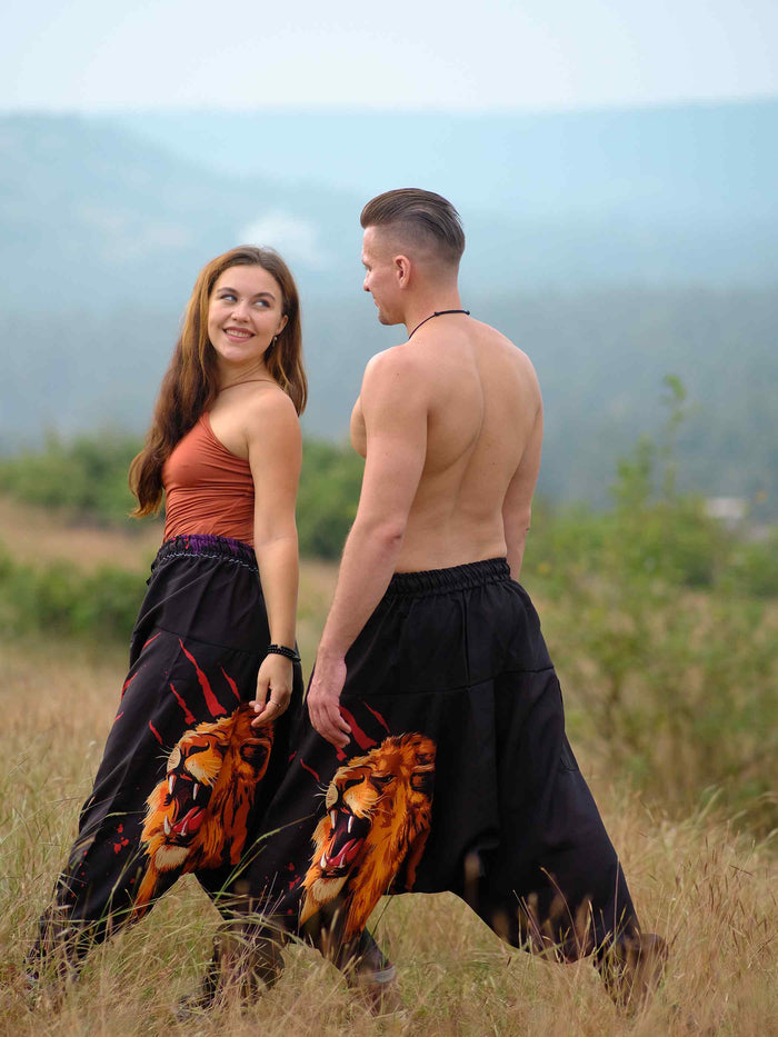 Women's Lion Print Hippy Baggy Harem Pants For Travel Dance Yoga image 8