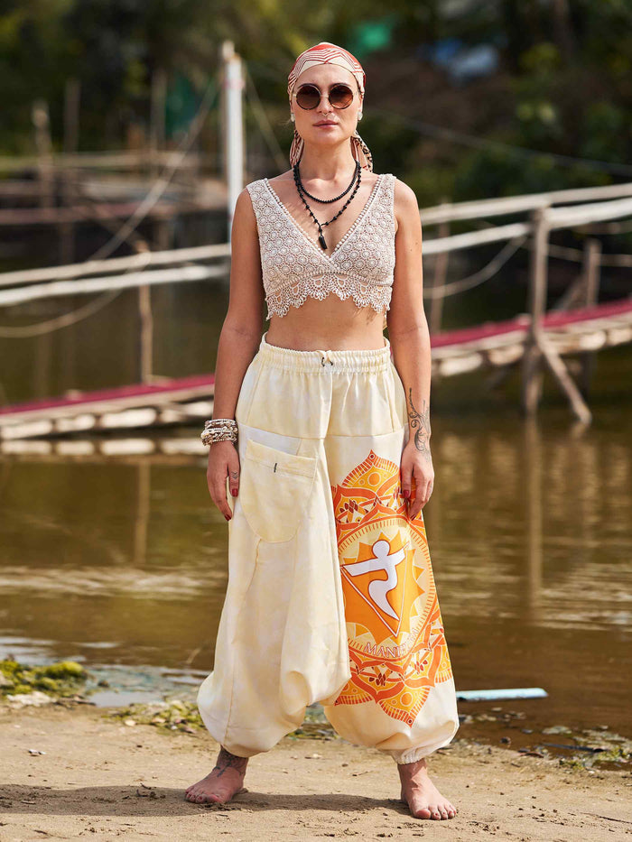 Women's Mandala Print Dhoti Balloon Harem Pants For Travel Yoga Dance image 1