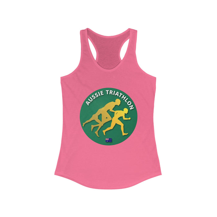 Women's Slim Fit Triathlon Tank Top with Racerback - detail view