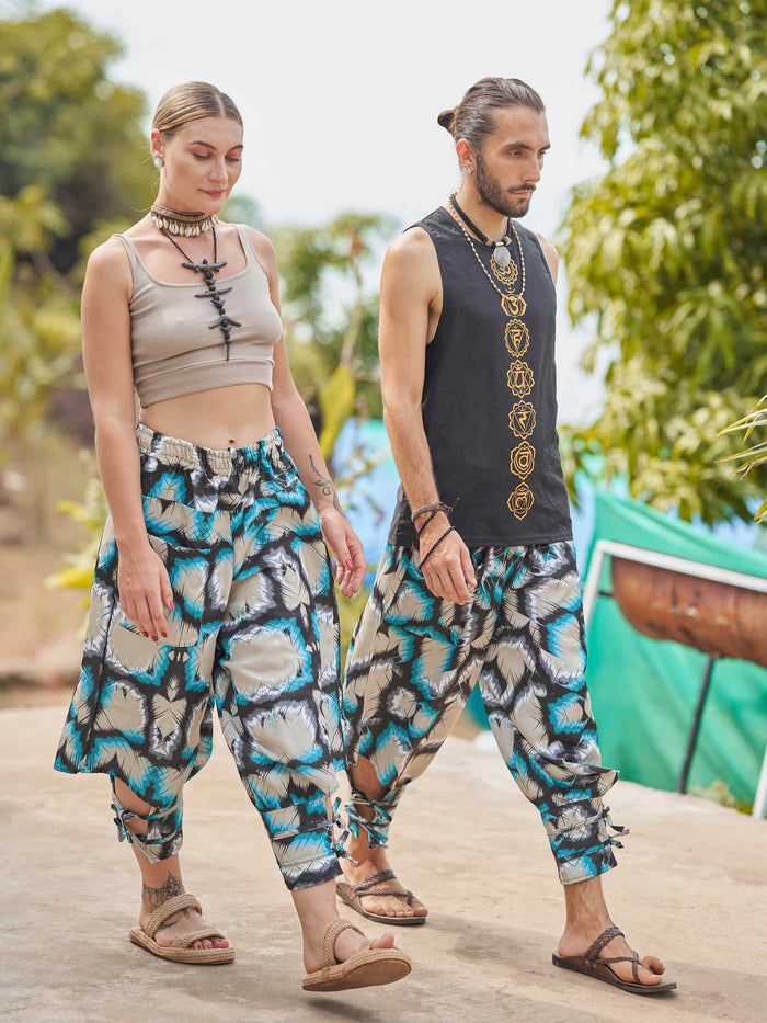 Buy Women's Tie Dye Look Bohemian Hippy Harem Pants For Yoga Travel Dance