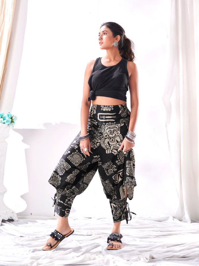 Women's Tribal Art Print Genie Hippy Looks Harem Pants image 2