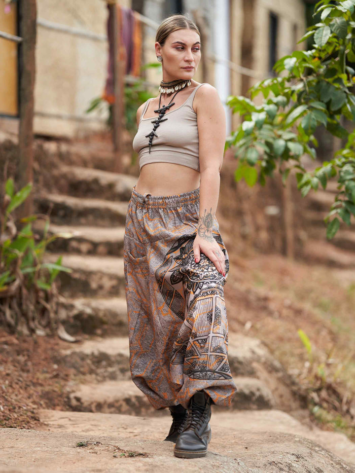 Women's Tribal Mandala Print Balloon Aladdin Harem Pants For Travel Yoga Dance image 3