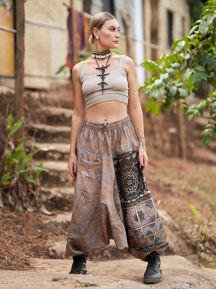 Women's Tribal Mandala Print Balloon Aladdin Harem Pants For Travel Yoga Dance image 4