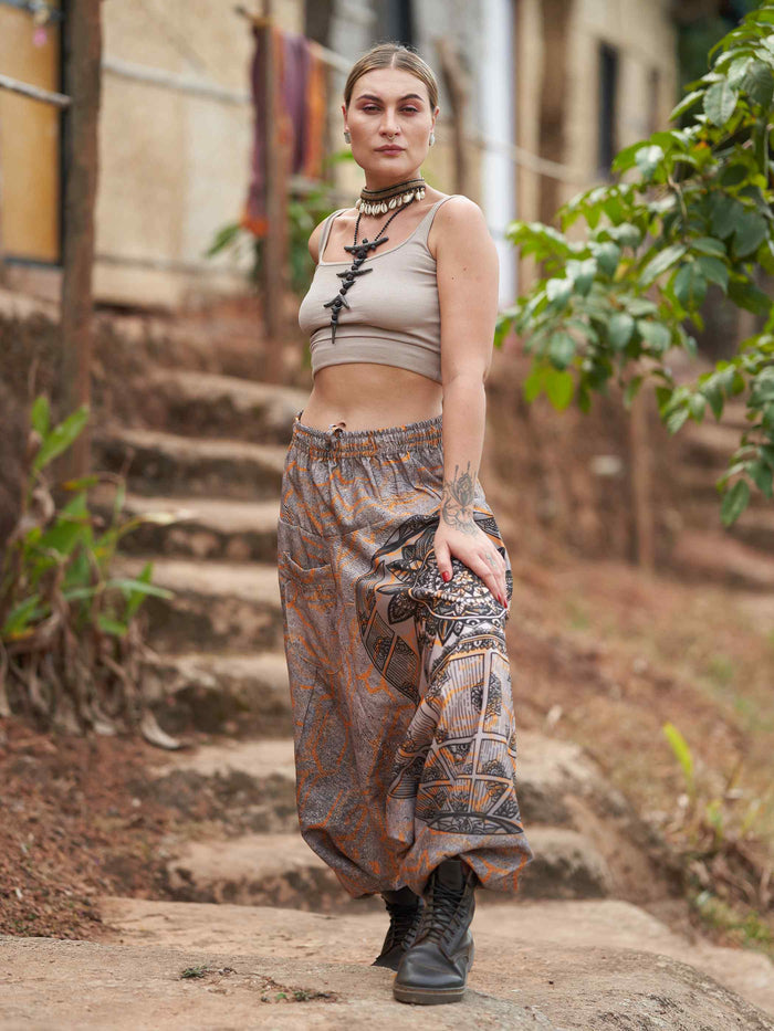 Women's Tribal Mandala Print Balloon Aladdin Harem Pants For Travel Yoga Dance image 6