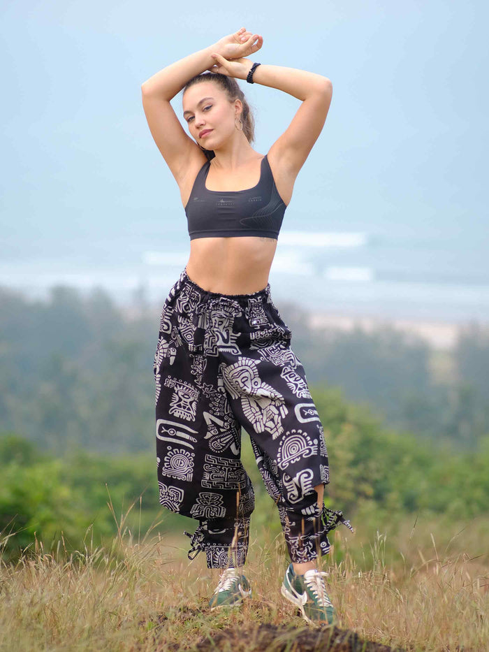 Women's Tribal Print Baggy Hippy Boho Harem Pants For Travel Dance Yoga image 1