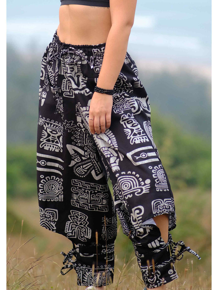 Women's Tribal Print Baggy Hippy Boho Harem Pants For Travel Dance Yoga image 4