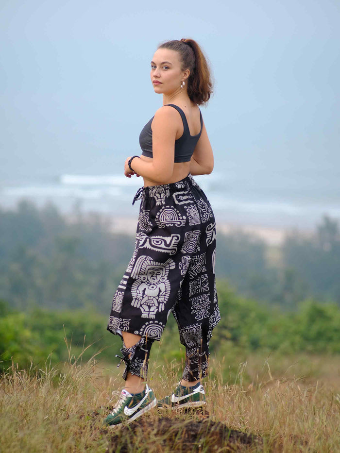Women's Tribal Print Baggy Hippy Boho Harem Pants For Travel Dance Yoga image 6