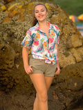 Women's Tropical Bloom Floral Printed Beach Shirt