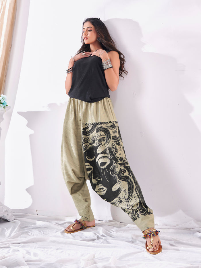 Women's Unique Khaki Hippie Boho Harem Pant For Yoga Dance Travel Track Pant image 2