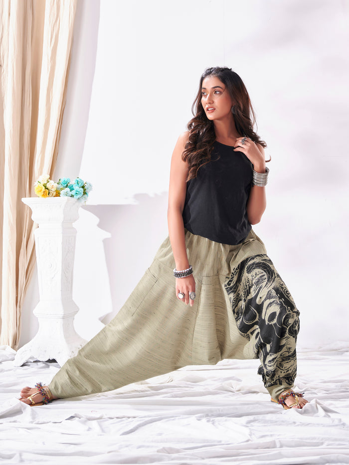 Women's Unique Khaki Hippie Boho Harem Pant For Yoga Dance Travel Track Pant image 4