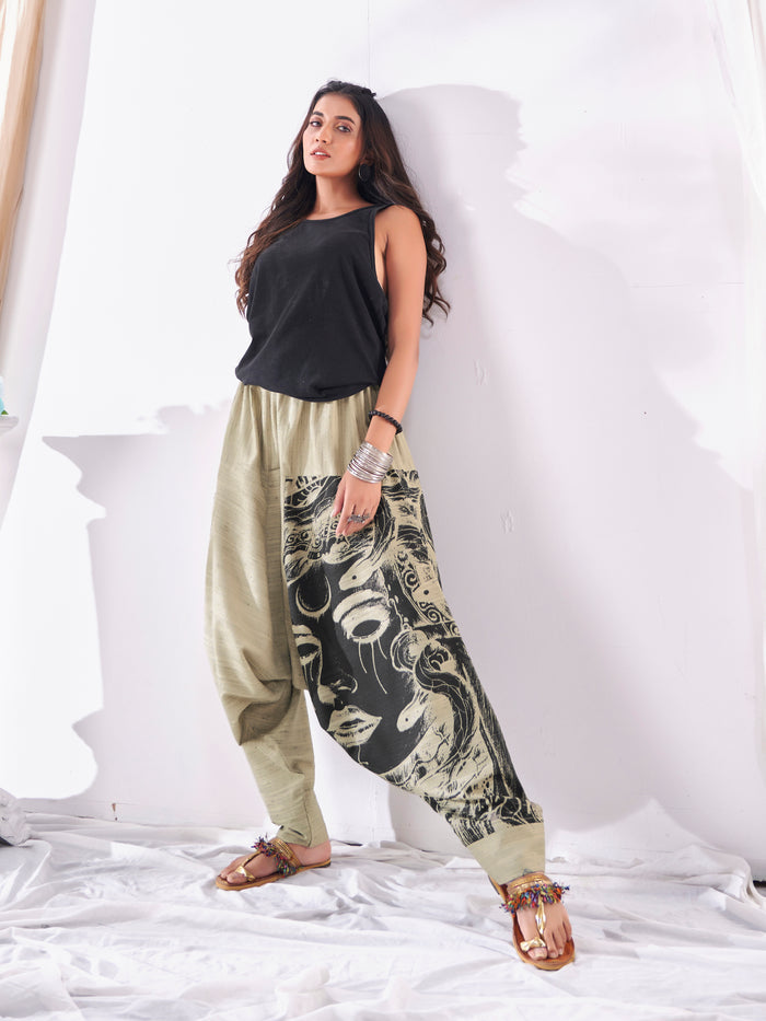 Women's Unique Khaki Hippie Boho Harem Pant For Yoga Dance Travel Track Pant image 6