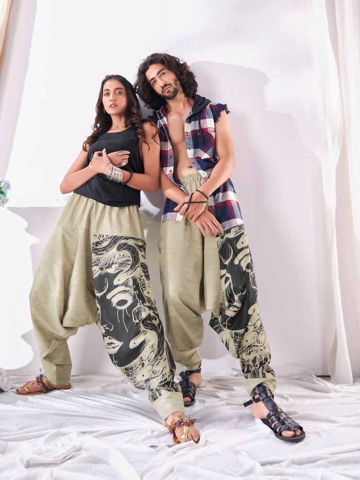 Women's Unique Khaki Hippie Boho Harem Pant For Yoga Dance Travel Track Pant image 7